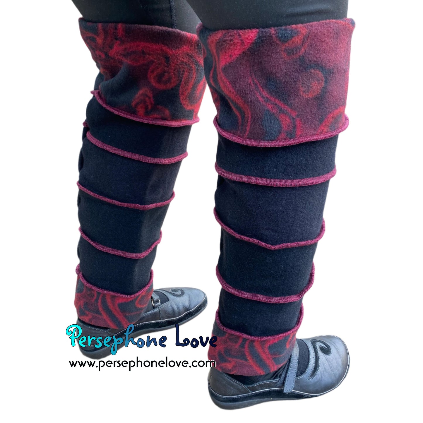 Katwise-inspired felted black 100% cashmere leg warmers-1628