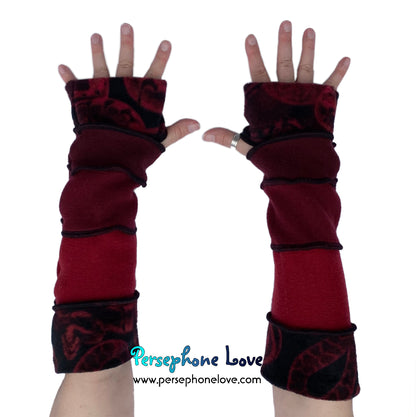 Katwise-inspired red felted 100% cashmere arm warmers-1666