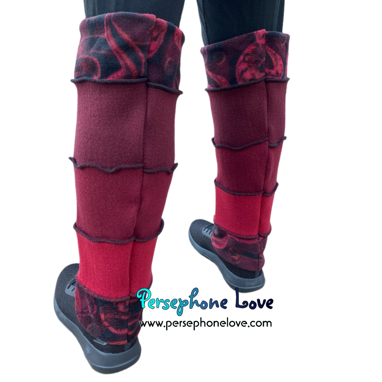 Katwise-inspired felted red 100% cashmere leg warmers-1669