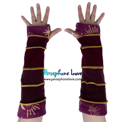 Katwise-inspired magenta felted 100% cashmere arm warmers-1671
