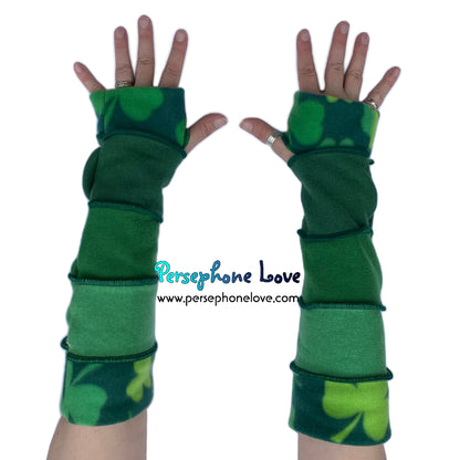 Katwise-inspired green felted 100% cashmere arm warmers-1673