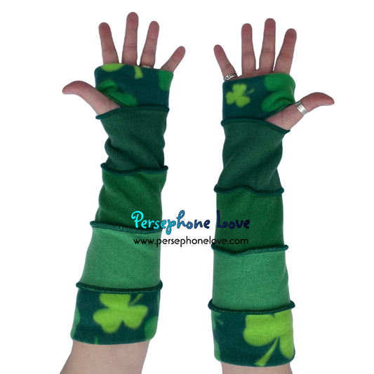 Katwise-inspired green felted 100% cashmere arm warmers-1673