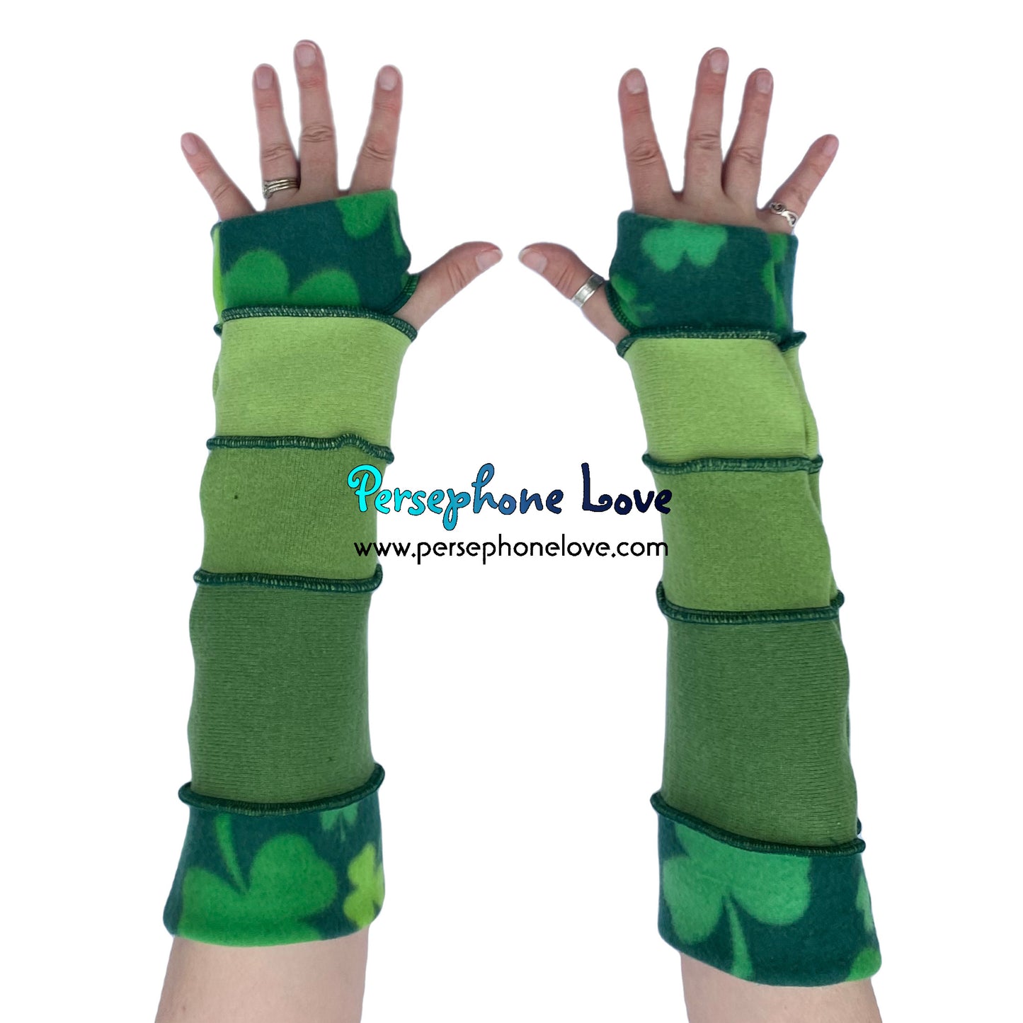 Katwise-inspired green felted 100% cashmere arm warmers-1675