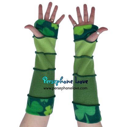 Katwise-inspired green felted 100% cashmere arm warmers-1675