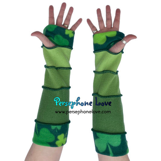 Katwise-inspired green felted 100% cashmere arm warmers-1675