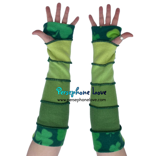 Katwise-inspired green felted 100% cashmere arm warmers-1676