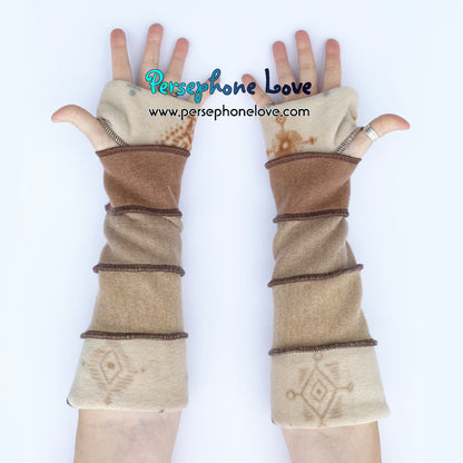 Katwise inspired needle-felted 100% cashmere upcycled sweater arm warmers -1697