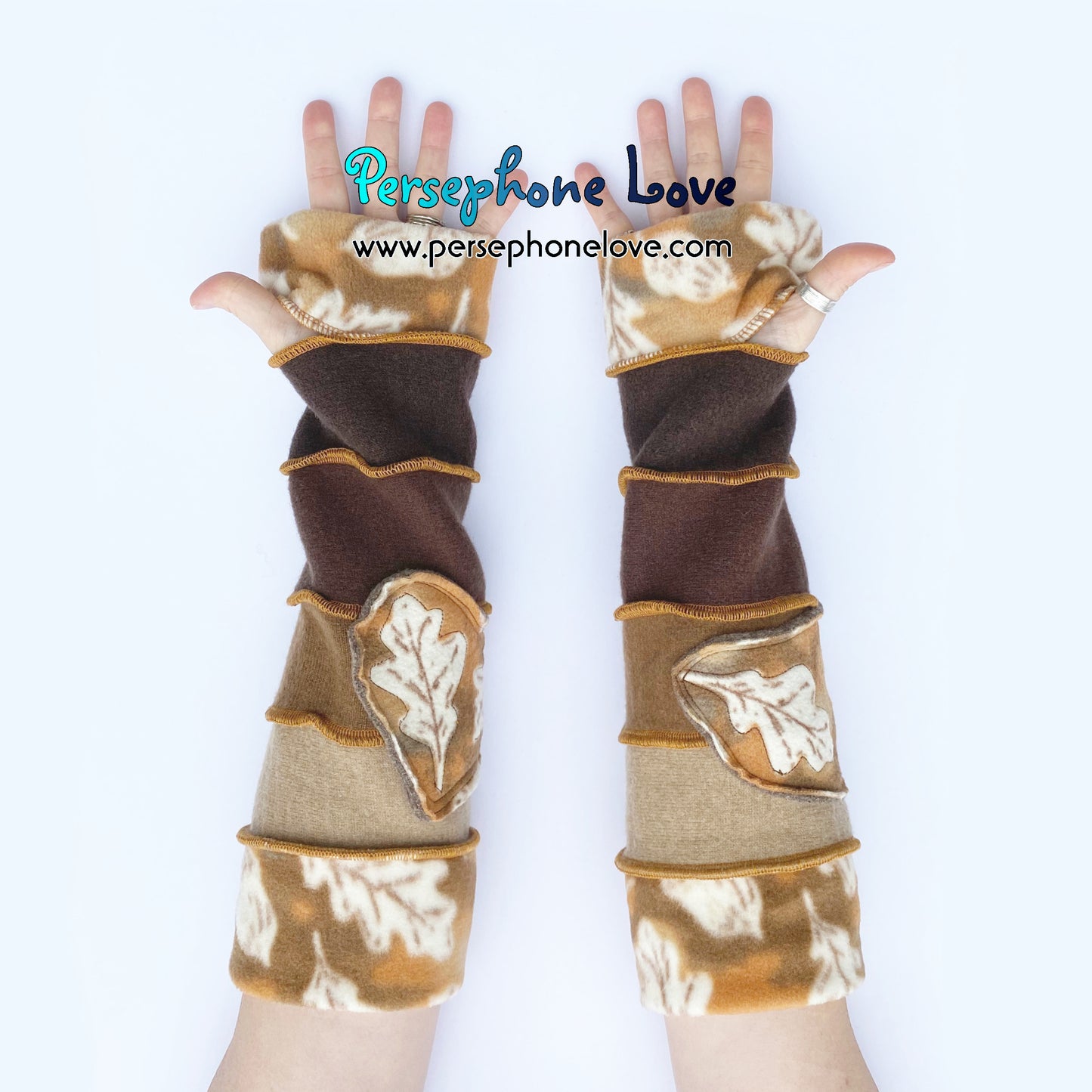 Katwise inspired needle-felted 100% cashmere upcycled sweater arm warmers -1723