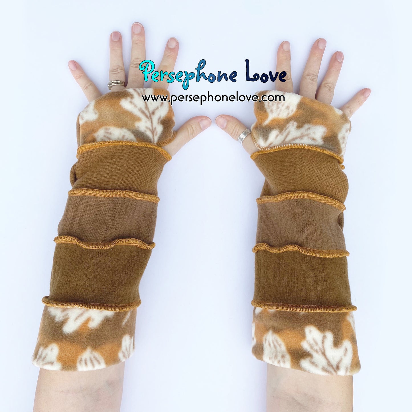 Katwise inspired needle-felted 100% cashmere upcycled sweater arm warmers -1724