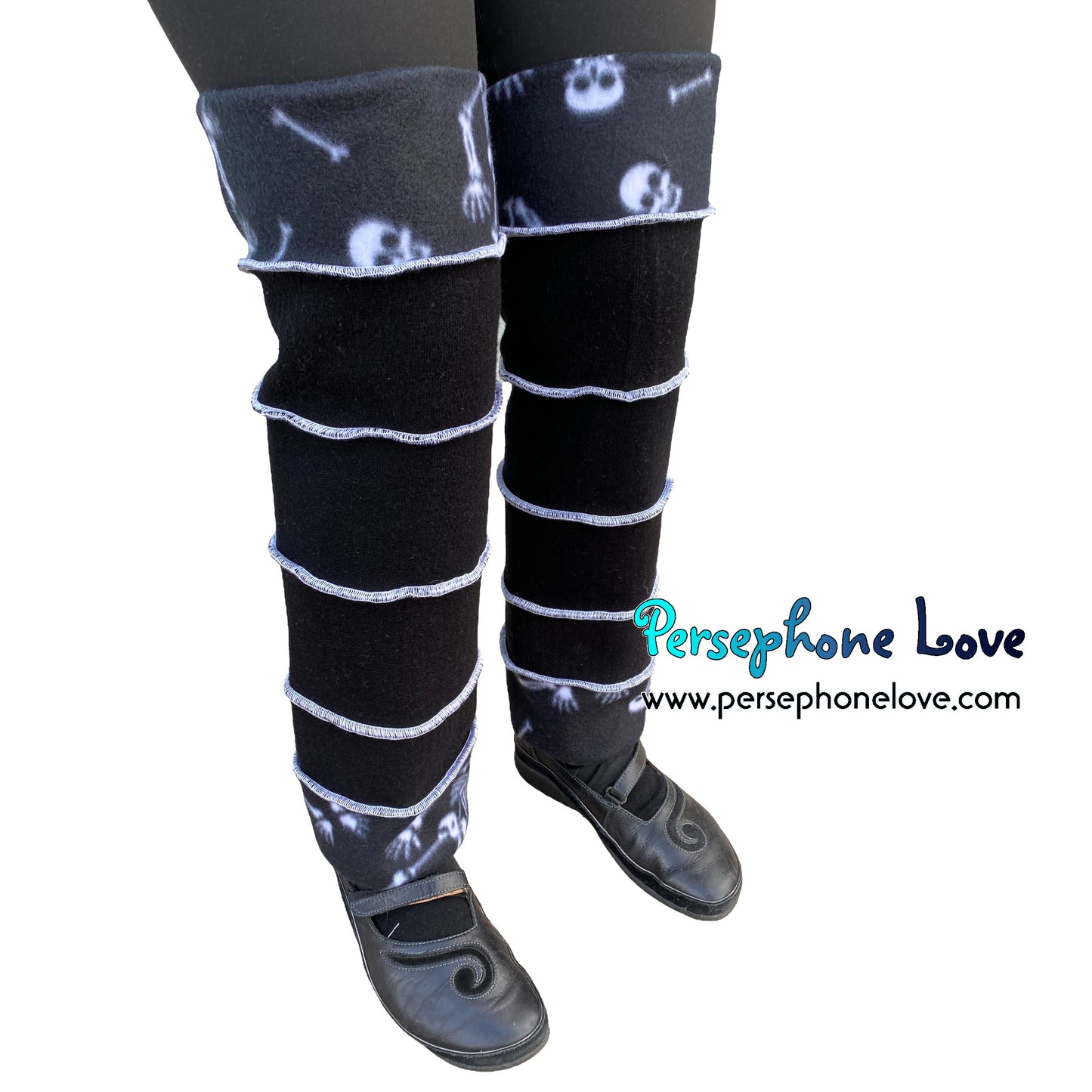 Katwise-inspired felted black merino wool leg warmers-1783