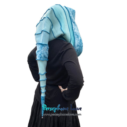 Katwise inspired felted 100% cashmere recycled sweater elf hat/hood-1801