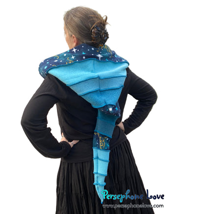 Katwise inspired felted 100% cashmere recycled sweater elf hat/hood-1815