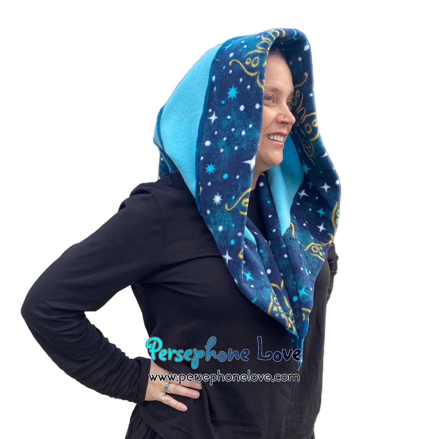 Katwise inspired felted 100% cashmere recycled sweater elf hat/hood-1815