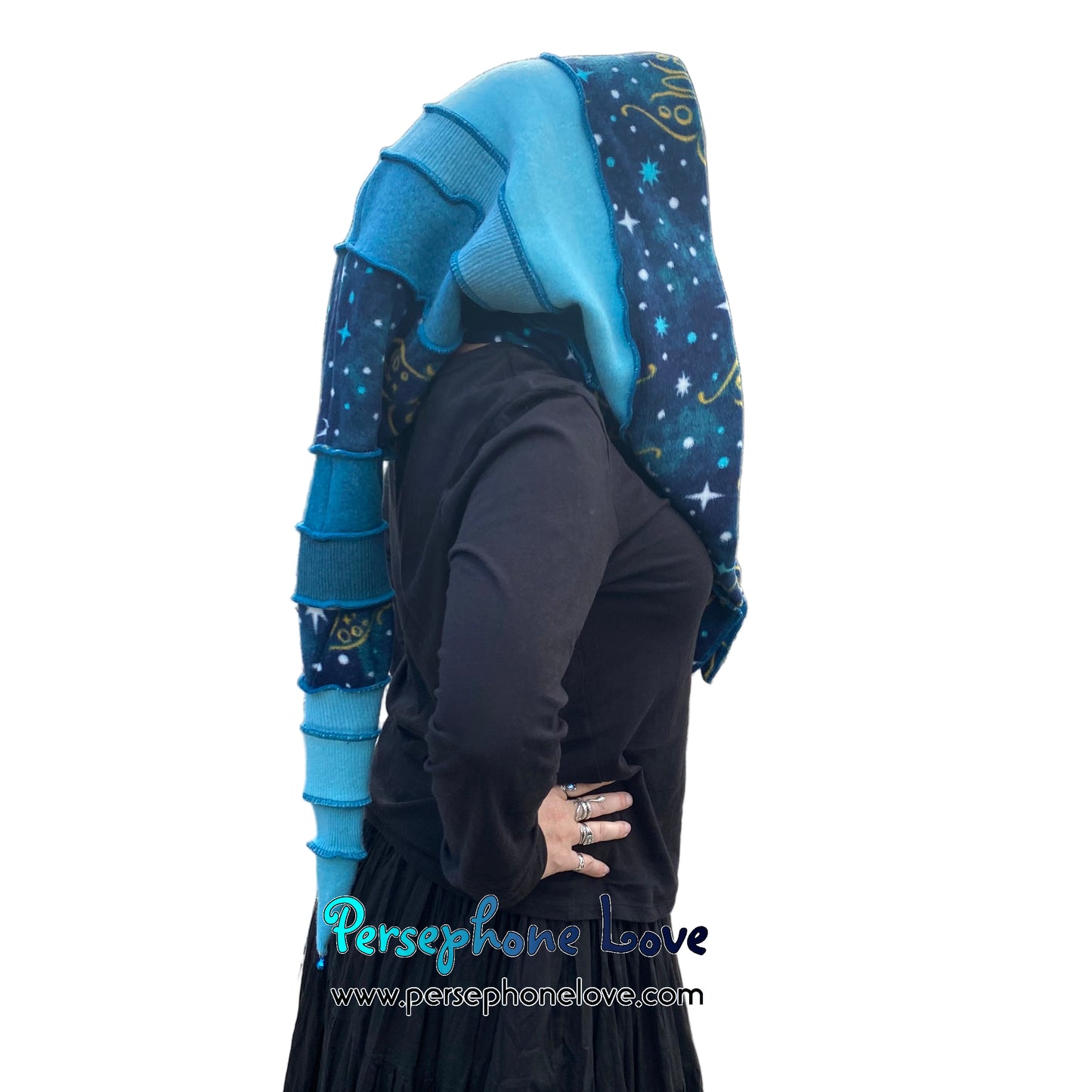 Katwise inspired felted 100% cashmere recycled sweater elf hat/hood-1815