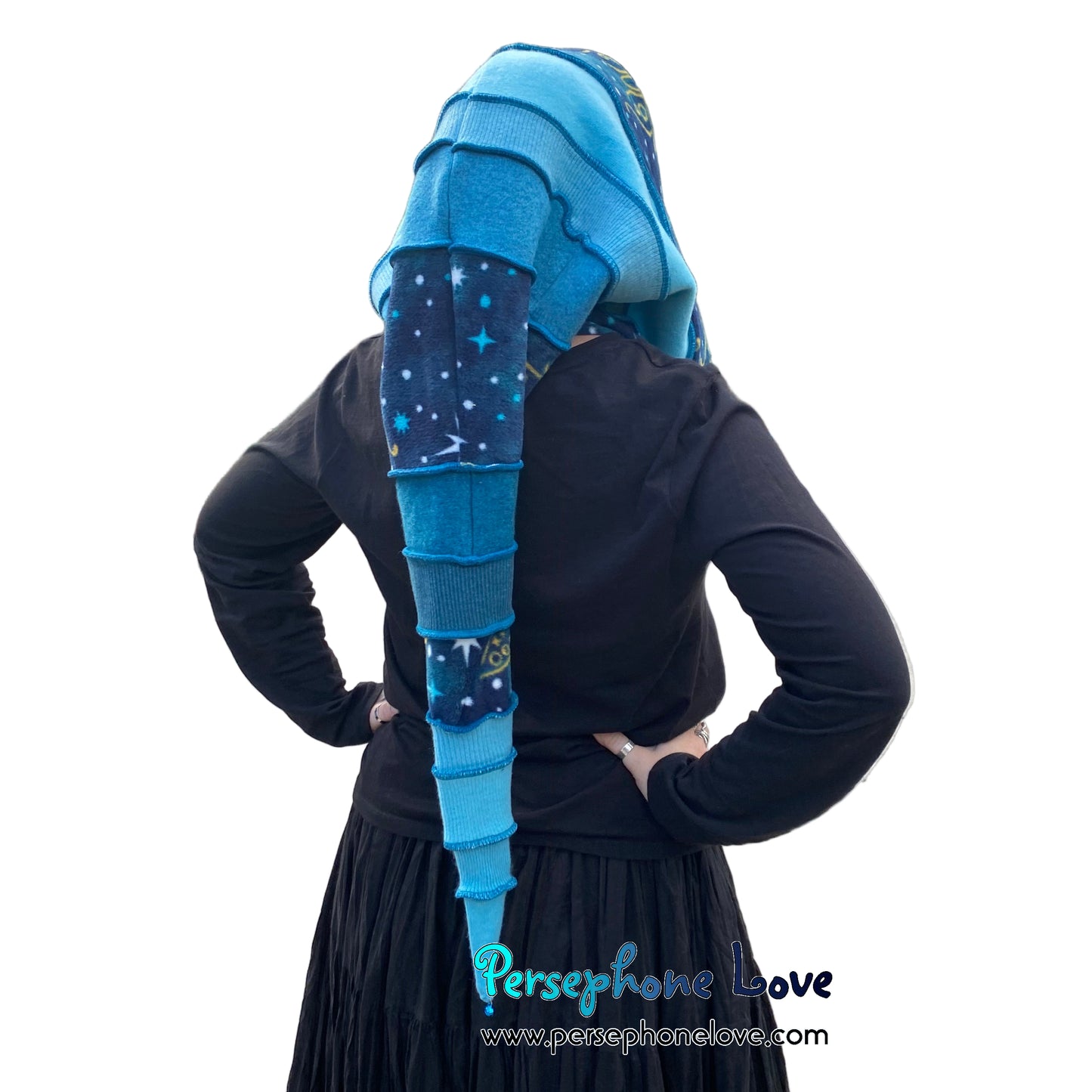 Katwise inspired felted 100% cashmere recycled sweater elf hat/hood-1815