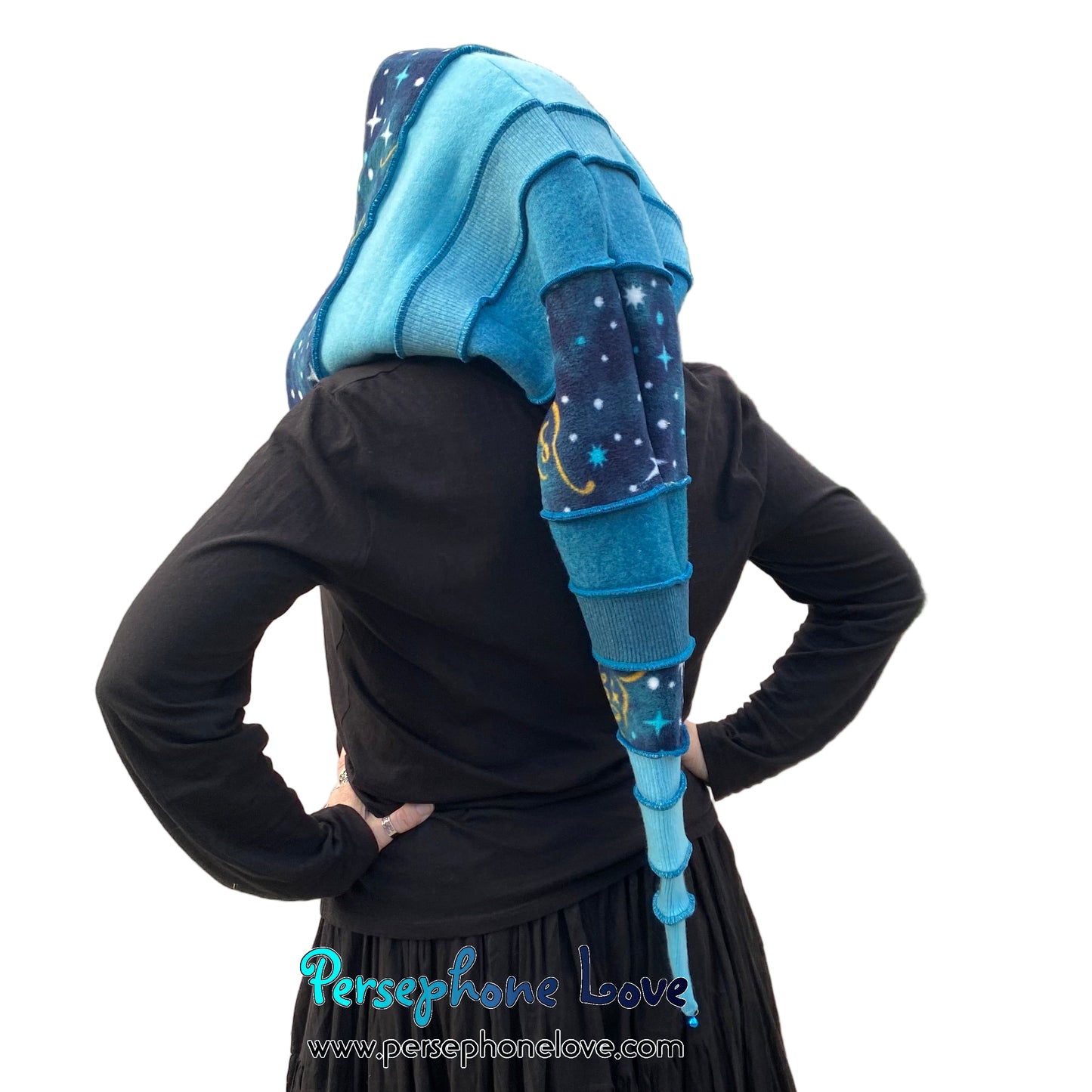 Katwise inspired felted 100% cashmere recycled sweater elf hat/hood-1815