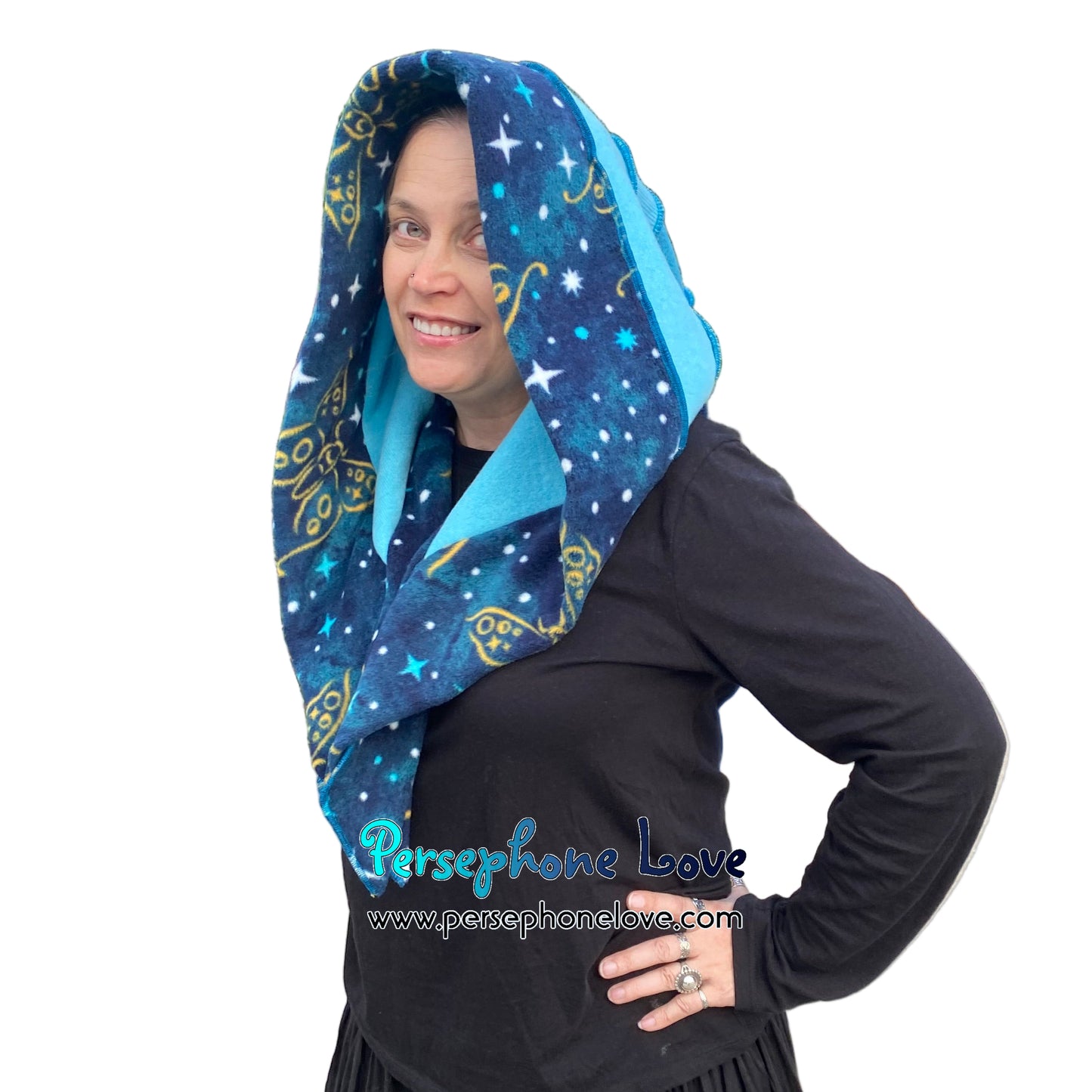 Katwise inspired felted 100% cashmere recycled sweater elf hat/hood-1815