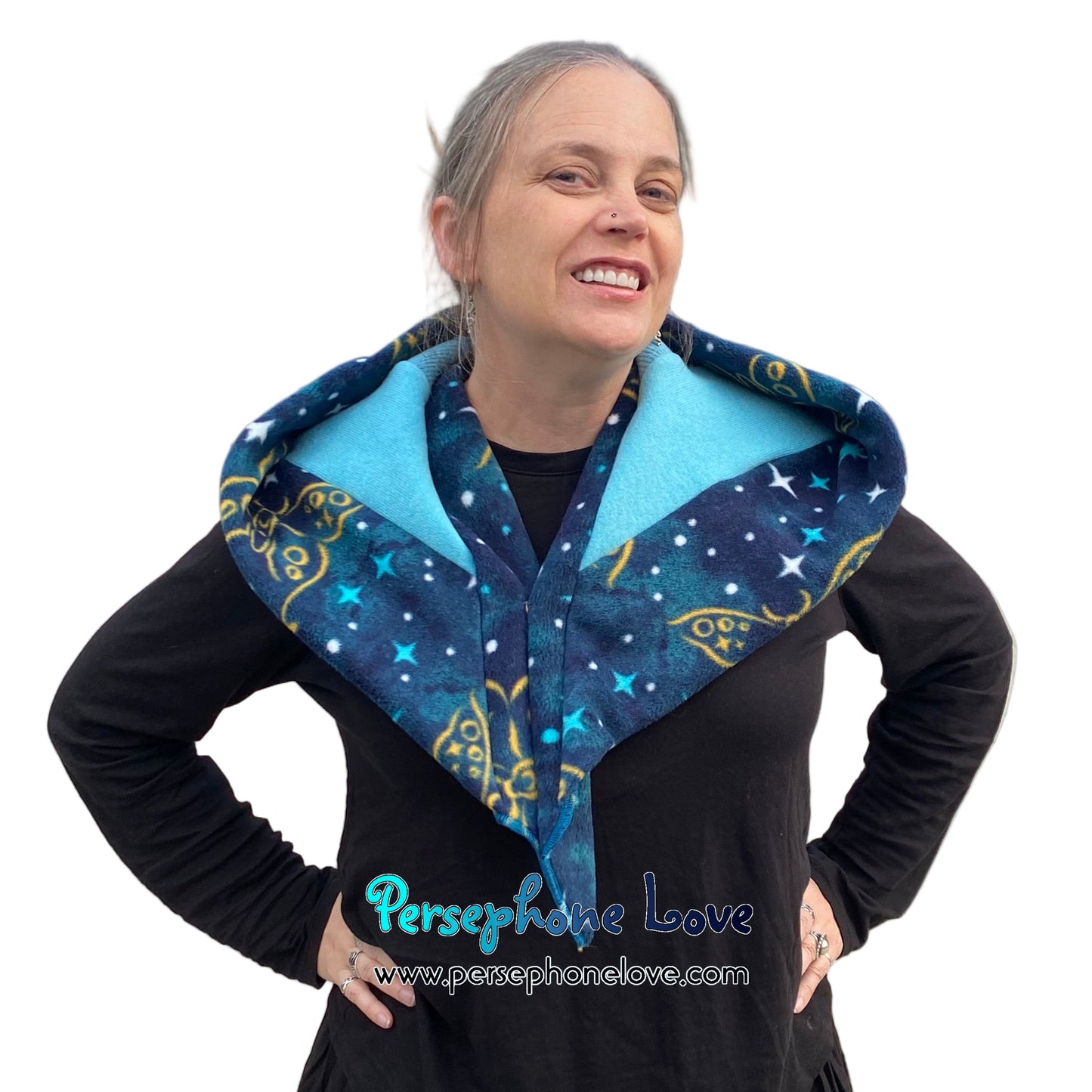 Katwise inspired felted 100% cashmere recycled sweater elf hat/hood-1815