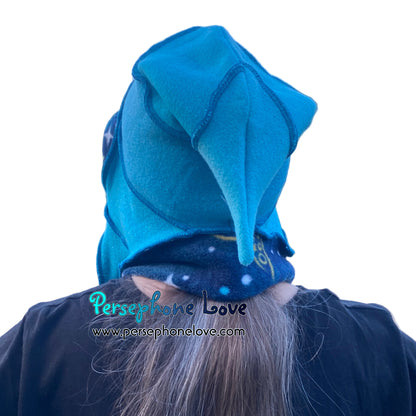 Katwise inspired teal felted 100% cashmere pixie jester hat-1819