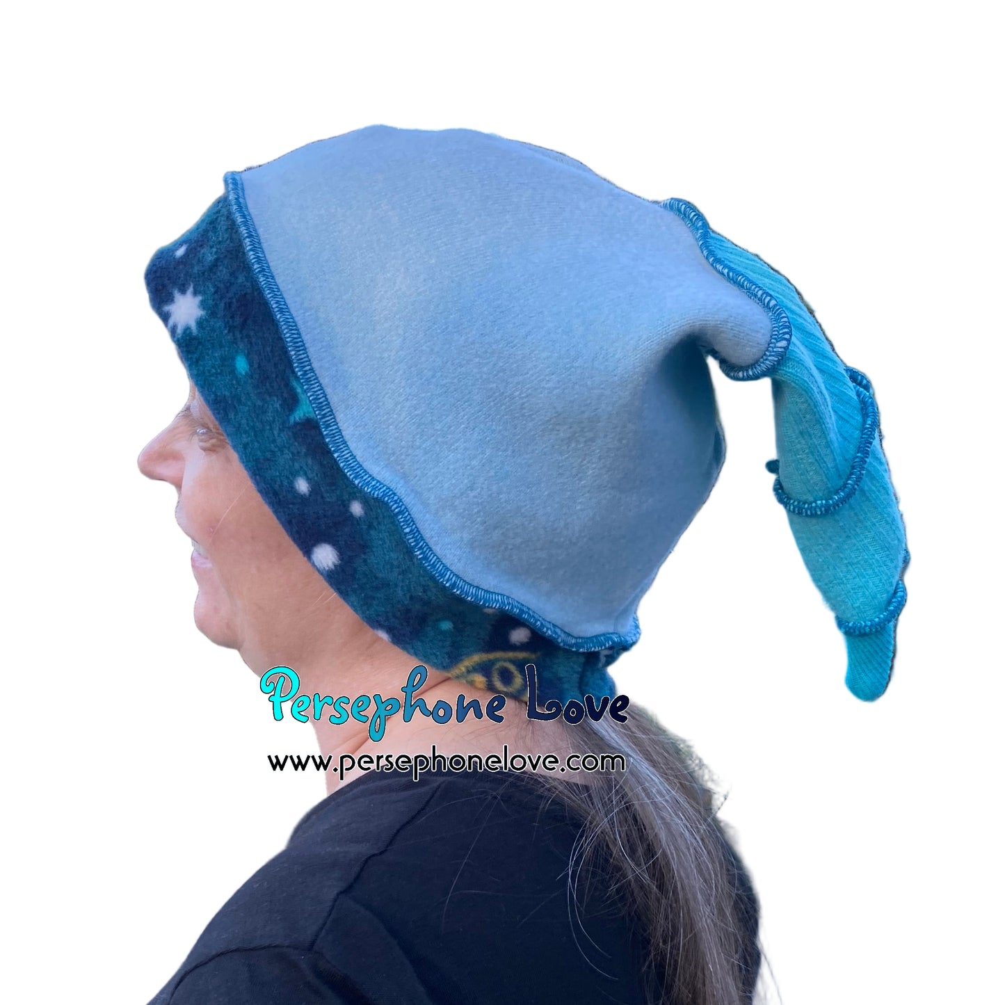Katwise inspired felted 100% cashmere/fleece recycled sweater elf hat-1825
