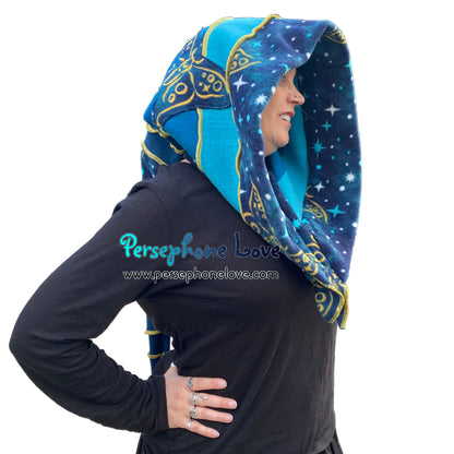 Katwise inspired felted 100% cashmere recycled sweater elf hat/hood-1826