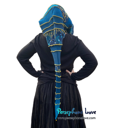 Katwise inspired felted 100% cashmere recycled sweater elf hat/hood-1826