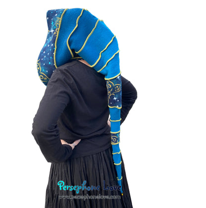 Katwise inspired felted 100% cashmere recycled sweater elf hat/hood-1827