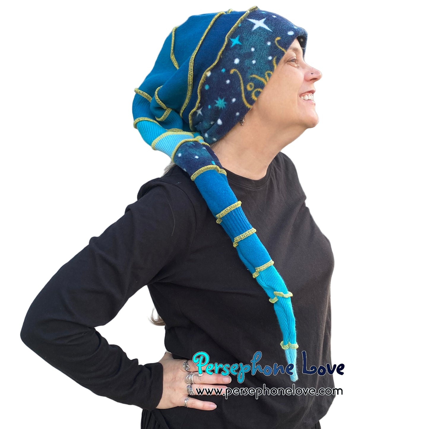 Katwise inspired felted 100% cashmere/fleece recycled sweater elf hat-1833