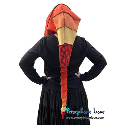 Katwise inspired felted 100% cashmere recycled sweater elf hat/hood-1847