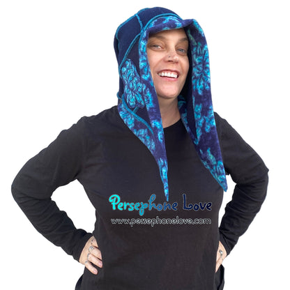 Katwise inspired blue felted 100% cashmere pixie jester hat-1860