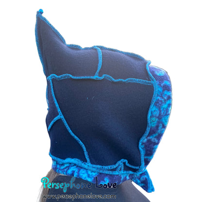 Machine felted 100% cashmere recycled sweater pixie elf hat/hood-1863