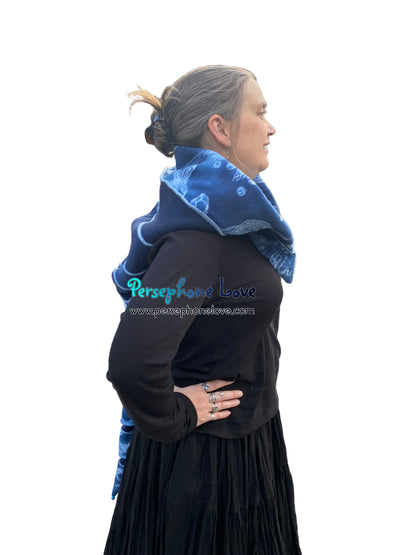 Katwise inspired felted 100% merino wool recycled sweater elf hat/hood-1868