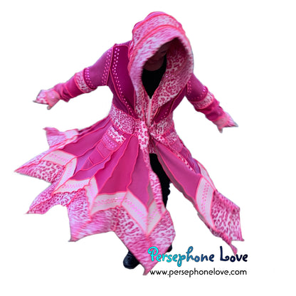 “Proper Patola” Pink pixie felted cashmere/wool/fleece Katwise-inspired sequin sweatercoat-2571