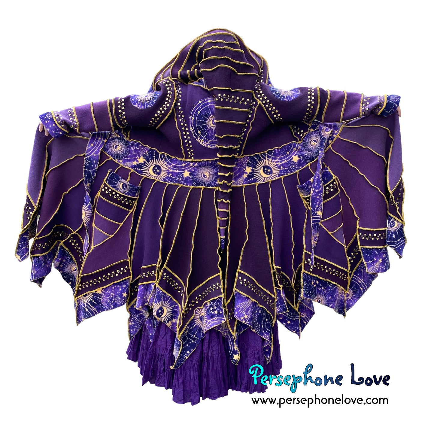 “The Bounds of the Universe” Purple pixie felted 90% cashmere/10% wool/fleece Katwise-inspired sequin sweatercoat-2576