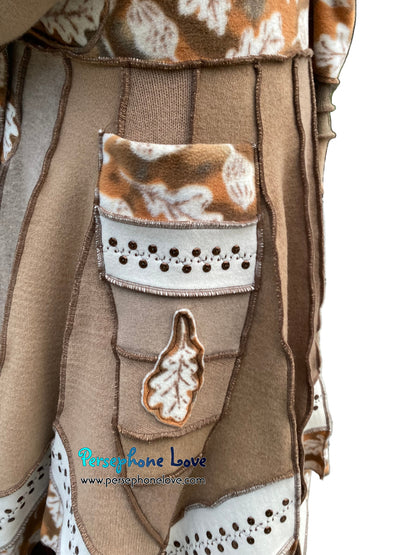 "Tomorrow" Beige pixie felted cashmere/fleece Katwise-inspired sequin sweatercoat-2585