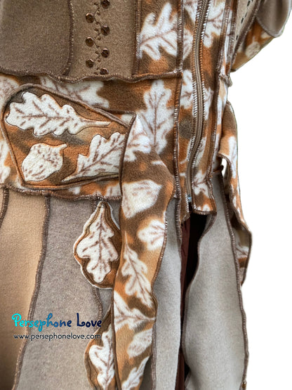 "Tomorrow" Beige pixie felted cashmere/fleece Katwise-inspired sequin sweatercoat-2585
