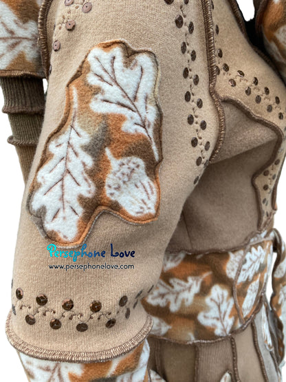 "Tomorrow" Beige pixie felted cashmere/fleece Katwise-inspired sequin sweatercoat-2585