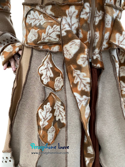 "Tomorrow" Beige pixie felted cashmere/fleece Katwise-inspired sequin sweatercoat-2585
