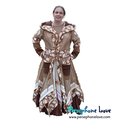 "When I Fall Asleep" Beige pixie felted cashmere/fleece Katwise-inspired sequin sweatercoat-2586