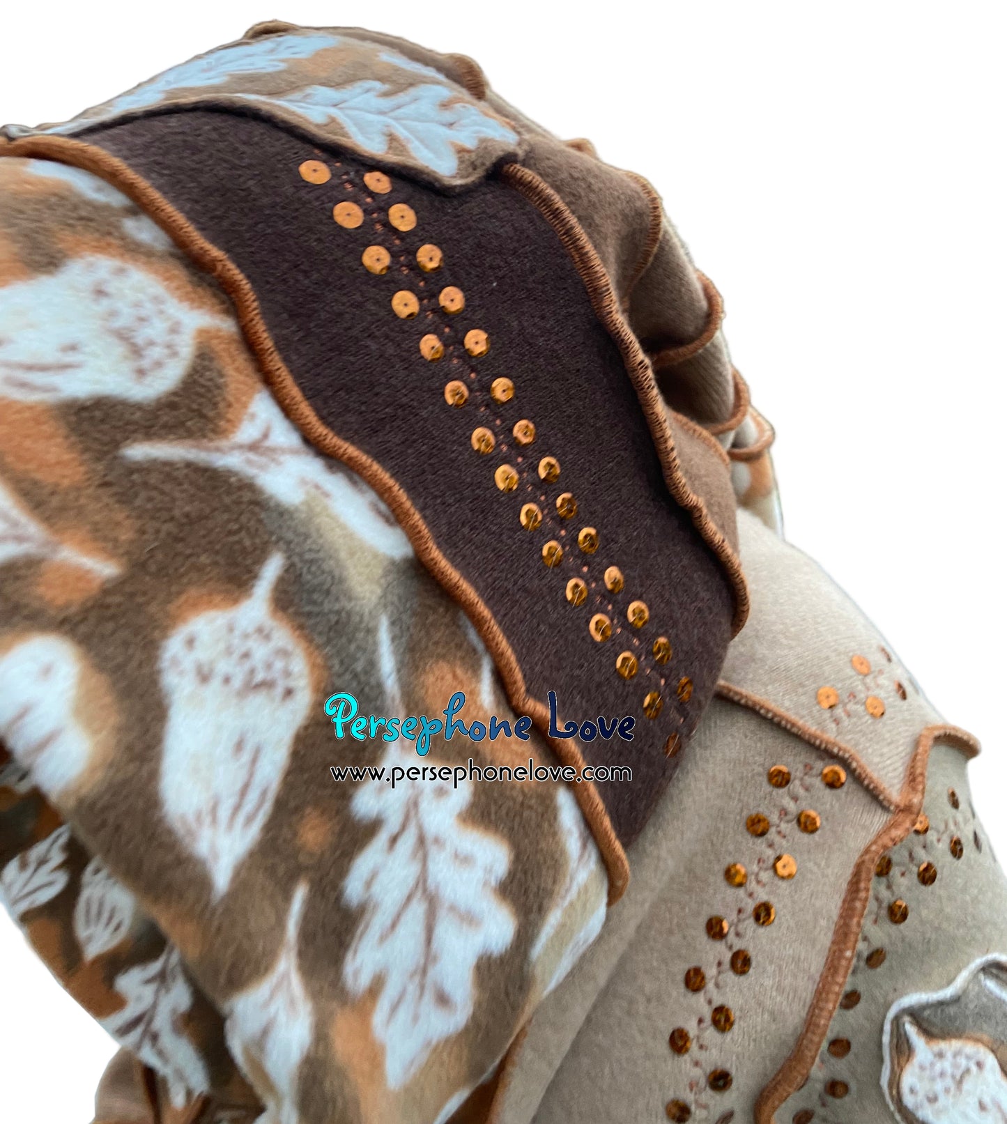 "When I Fall Asleep" Beige pixie felted cashmere/fleece Katwise-inspired sequin sweatercoat-2586