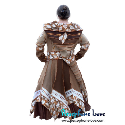 "When I Fall Asleep" Beige pixie felted cashmere/fleece Katwise-inspired sequin sweatercoat-2586