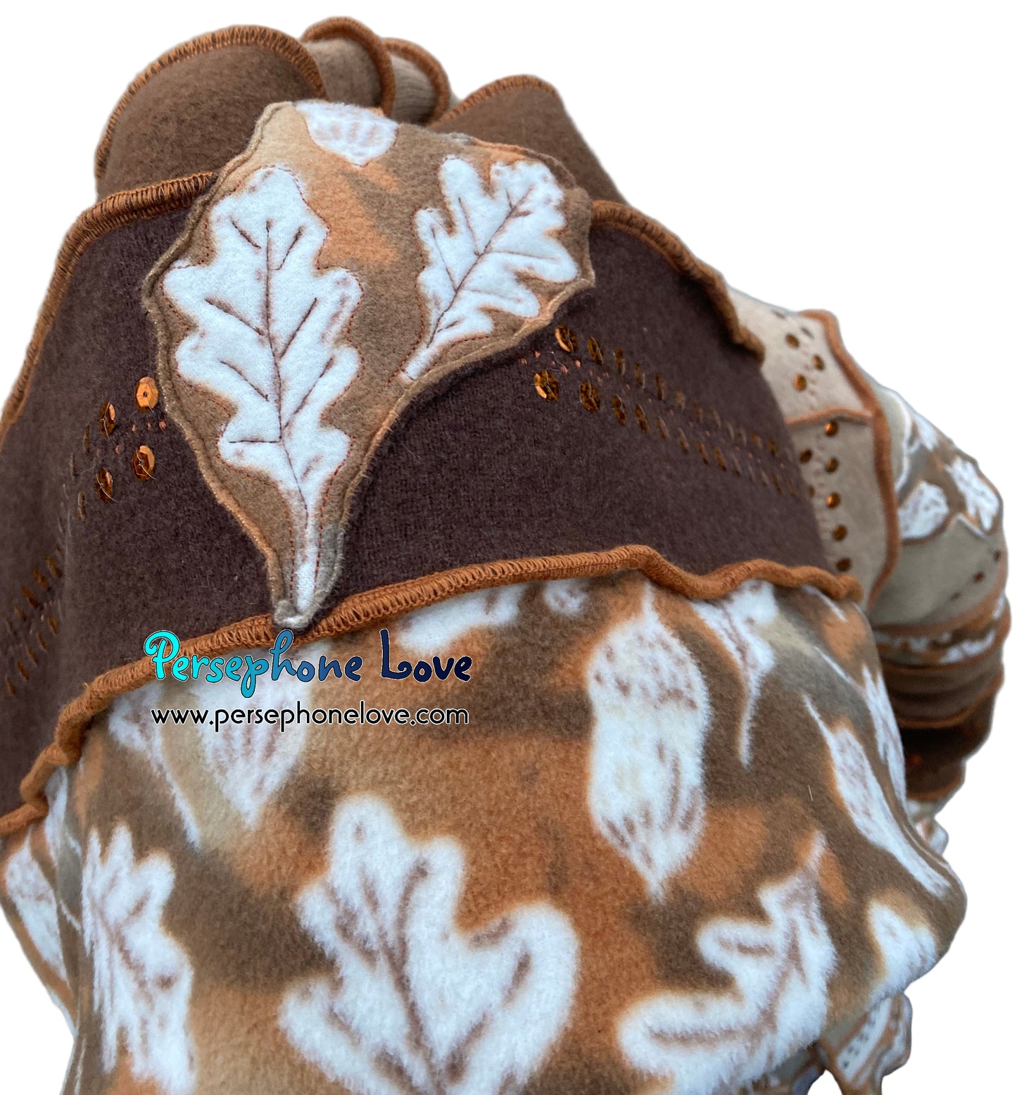 "When I Fall Asleep" Beige pixie felted cashmere/fleece Katwise-inspired sequin sweatercoat-2586