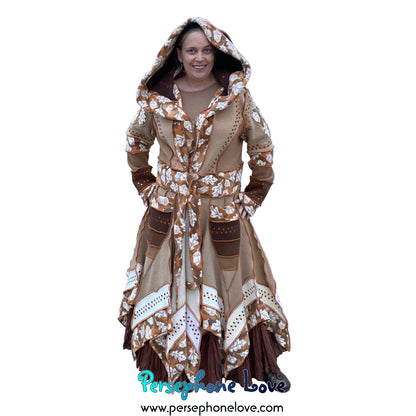 "When I Fall Asleep" Beige pixie felted cashmere/fleece Katwise-inspired sequin sweatercoat-2586
