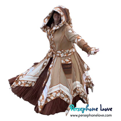"When I Fall Asleep" Beige pixie felted cashmere/fleece Katwise-inspired sequin sweatercoat-2586