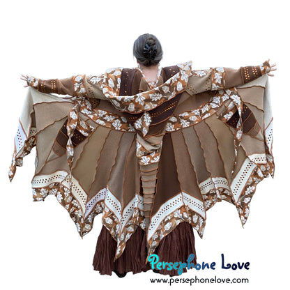 "When I Fall Asleep" Beige pixie felted cashmere/fleece Katwise-inspired sequin sweatercoat-2586