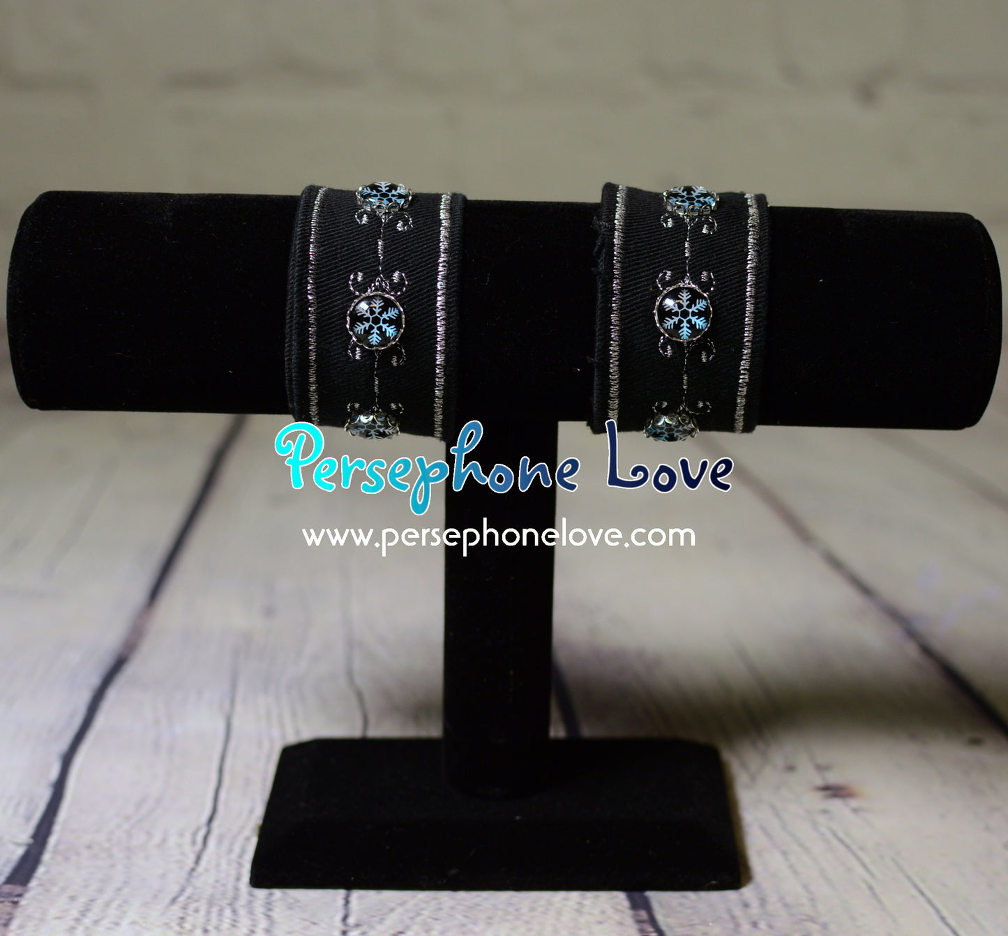 Winter holiday glass cabochon necklace earring bracelet set-1250