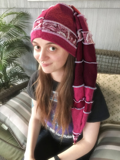 Katwise-inspired pink felted cashmere/wool pixie elf hat-1321