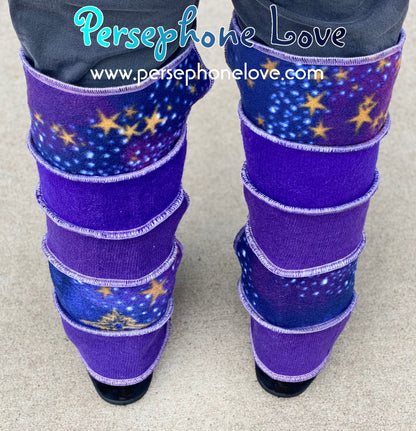 Katwise-inspired purple celestial fleece/wool leg warmers-1462