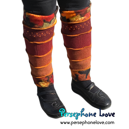 Katwise-inspired red orange felted 100% cashmere leg warmers-1488