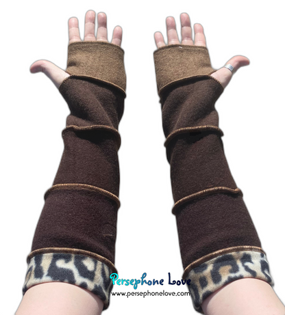 Katwise inspired needle-felted 100% cashmere upcycled sweater arm warmers -1523